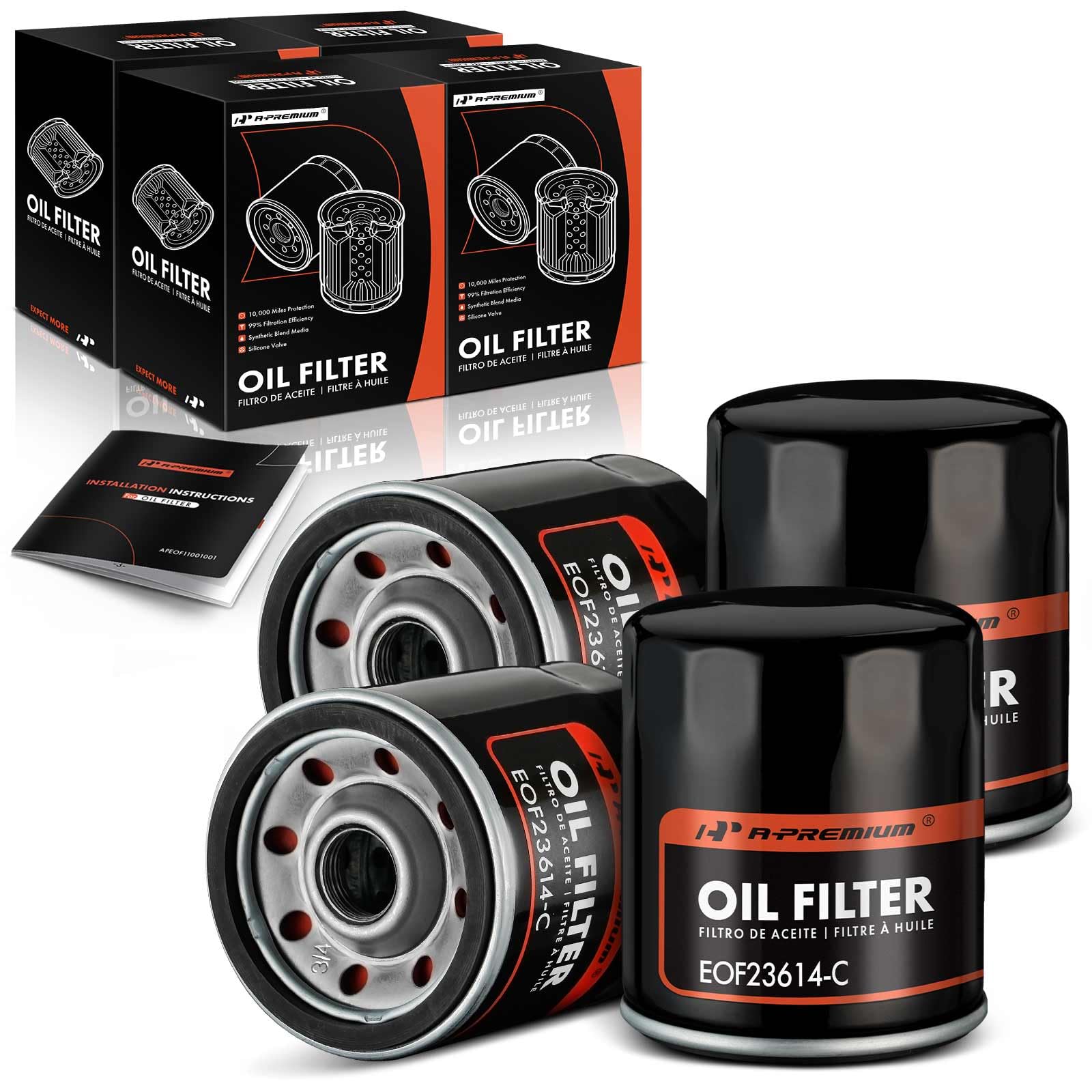 Amazon.com: A-Premium 4-PC 10K Miles Protection Spin On Oil Filter